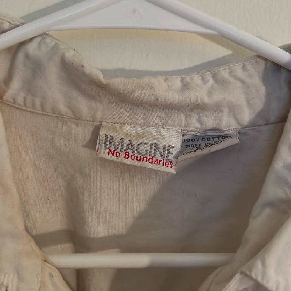 Embroidered White Button Up - Picture 3 of 3